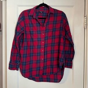 Madewell size XS plaid button up shirt